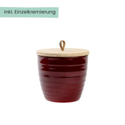 Keramik Tierurne rot mit Einzelkremierung